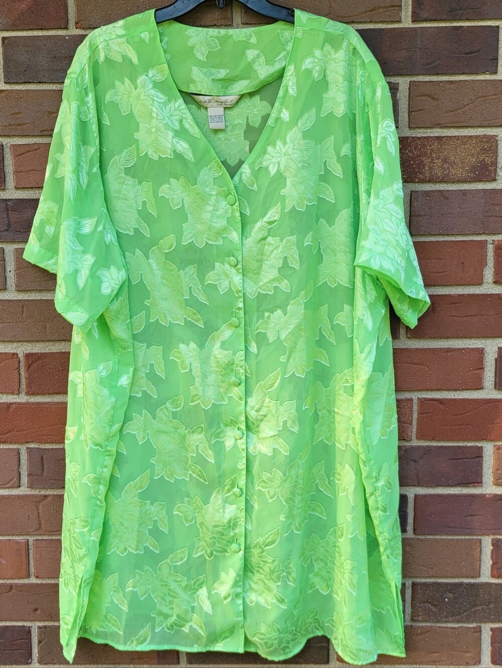 Lane Bryant Intimates Lime Green Sheer Nightgown or Coverup Womens 26/28